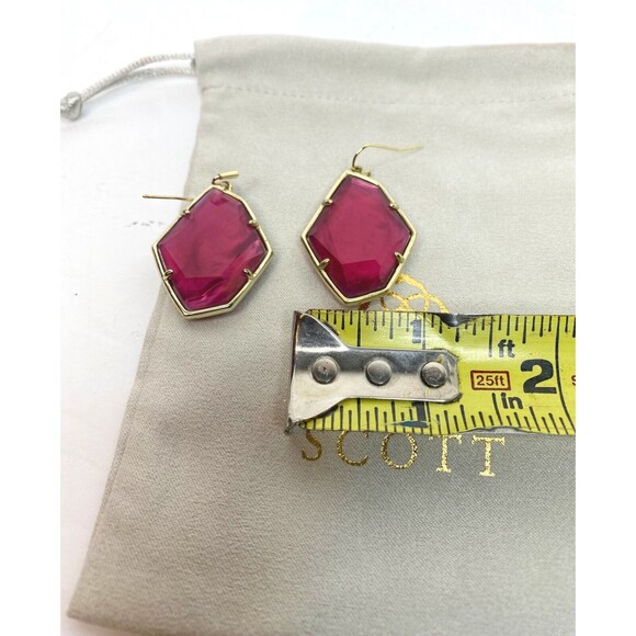 Kendra Scott Gold Dunn Drop Berry Illusion Earrings Red - Picture 13 of 13